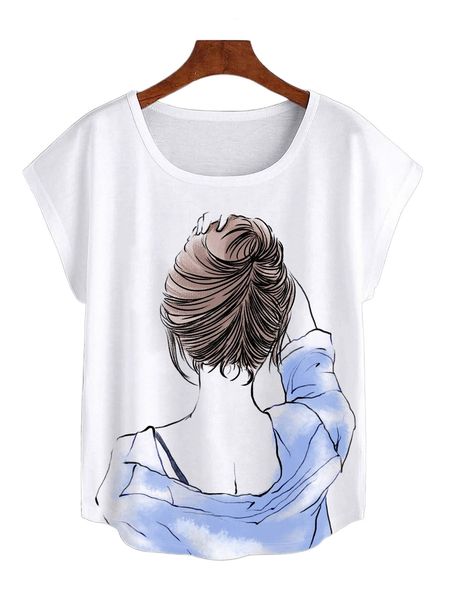 

f.igure graphic b.atwing s.leeve tee y1ta#, White