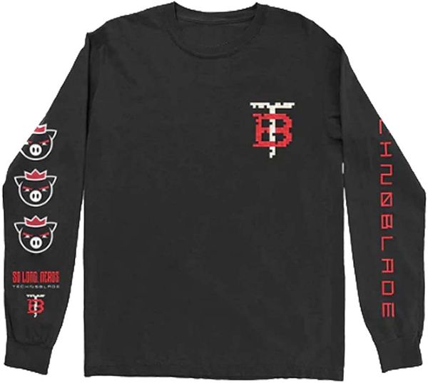 

technoblade merch good game long sleeve sweatshirts crewneck tee, Black