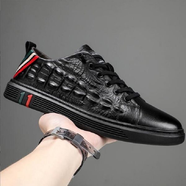 

man fashion sneakers breathable casual flat shoes luxury designer skateboard shoes trainers da41, Black