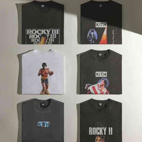 

rocky kith t shirt men women t-shirt washed tees, White;black