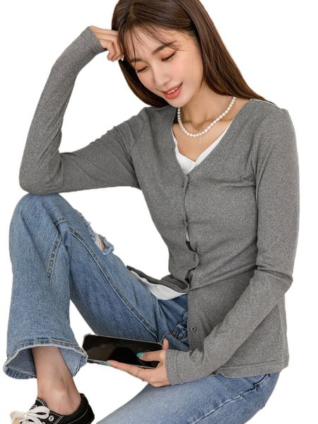 

dazy solid button front tee 55o8#, White