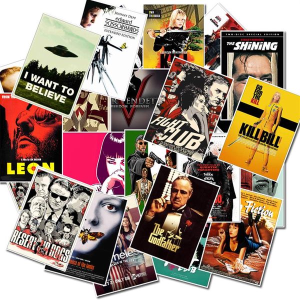 

25pcs lot classic movie stickers for luggage lapart painting kill bill pulp fiction poster waterproof skateboard motorcycle di3086