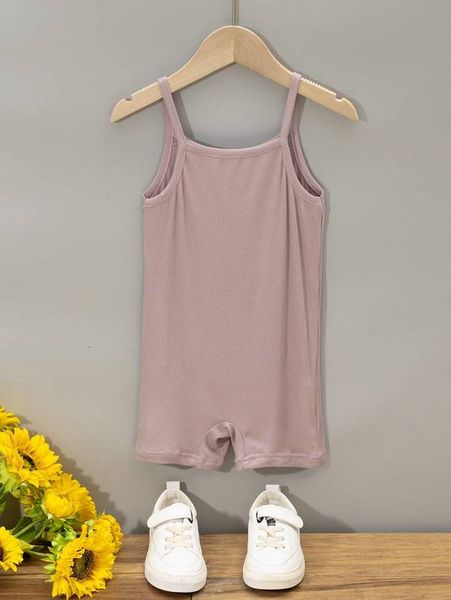 

toddler girls ribbed knit cami romper she, Blue