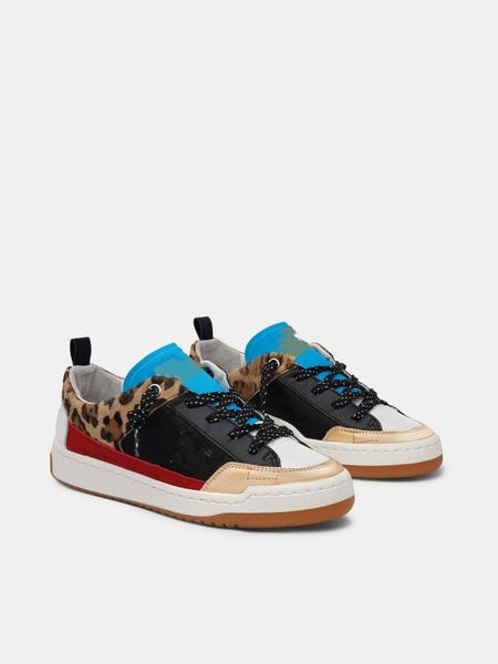 

couples casual shoes designer luxury version yeah sneakers in leopard-print with gold star italian handmade genuine leather small dirty shoe, Black