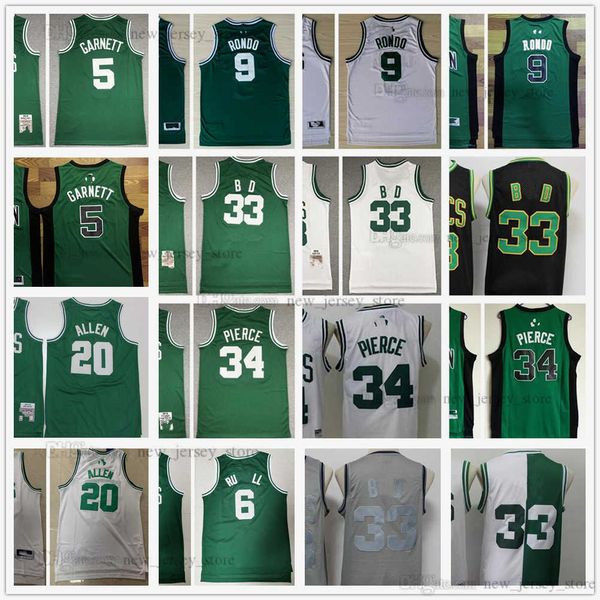 

mitchell and ness basketball 2007-08 paul 34 pierce jerseys stitched vintage 9 rajon 20 ray rondo allen jersey green white two color bird re, Black;red