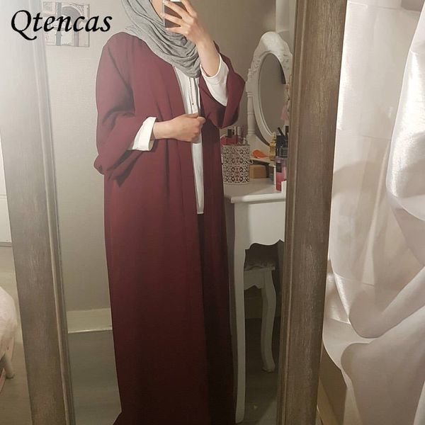 

eid mubarak open abaya dubai turkey abayas for women muslim cardigan hijab dress islamic clothing vestido arabe mujer musulmanes, Red