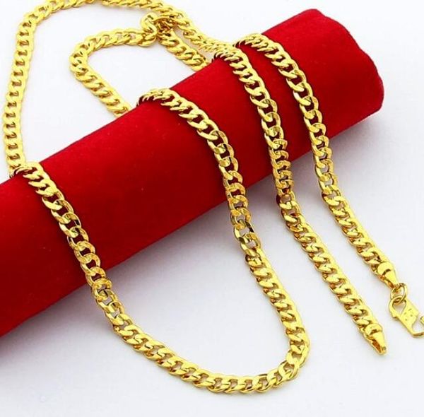 

18k gold plated 6mm chains women's side necklace 60cm, Silver