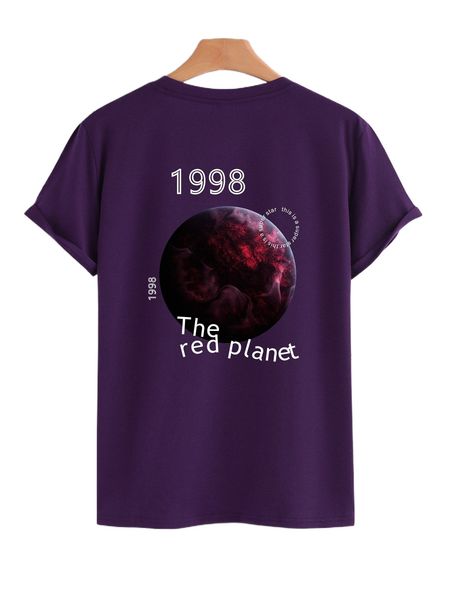 

men planet & letter graphic tee j77i#, White;black