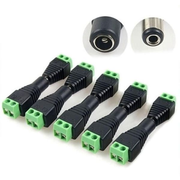 2,1mm x 5.5mm DC Power Feminino Masculino Jack Adapter Cable Connector para CCTV / Luz de Tira LED