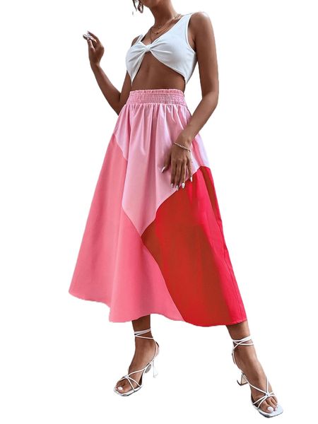 

c.olorblock p.aper b.ag w.aist s.kirt 193y#, Black