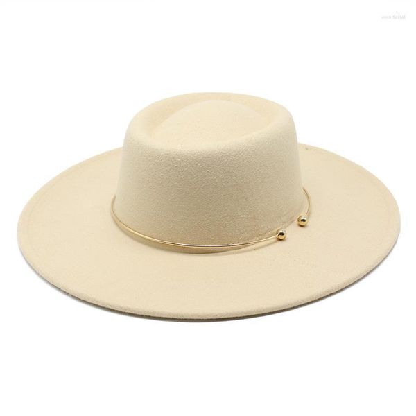 Boinas femininas chapéus femininos para homens Fedoras Feel Bowler Spring Autumn Brim Wide Brim com Chain Chancear Designer Fashion 2022 Chapel Beach Wend2