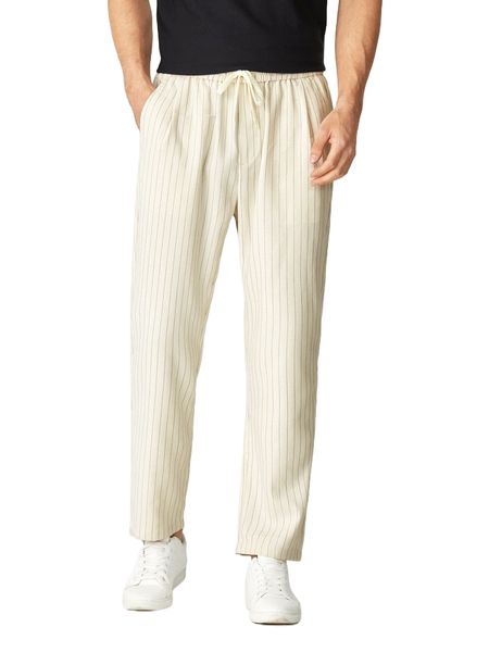 

men striped drawstring waist pants w4ce#, Black