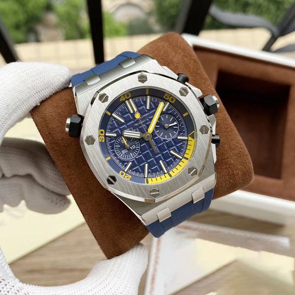 

mens automatic mechanical watch 42mm rubber strap fashion watches waterproof design wristwatch gift for men montre de luxe, Slivery;brown