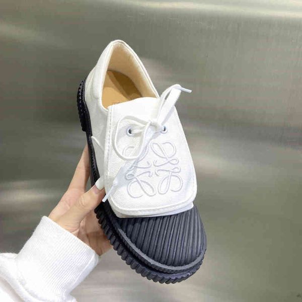 

dress shoes net red biscuit shoes women's spring casual sports college style versatile embroidered flap tongue canvas ia33, Black