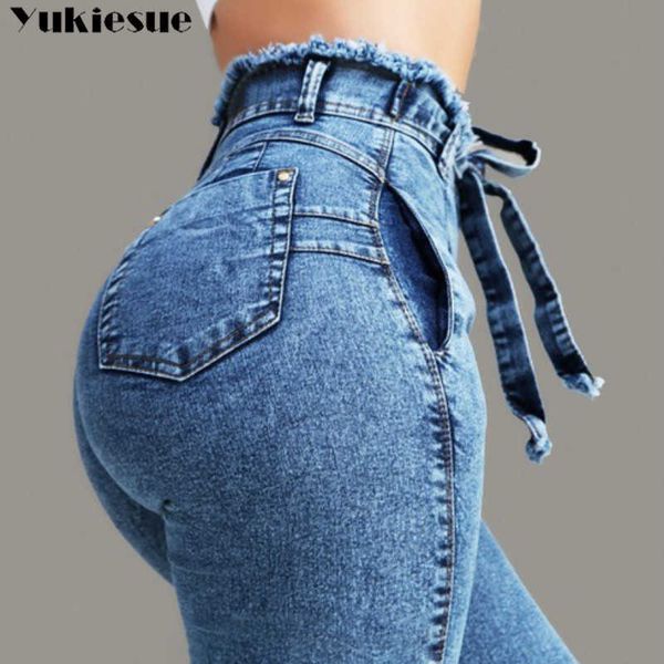 Namorado Hole Ripped Jeans Women calças de jeans fria para feminina feminina casual feminina 210608