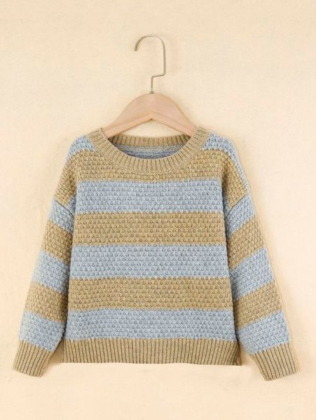 

toddler boys color block drop shoulder sweater she01, Blue