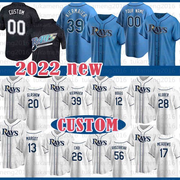 

39 kevin kiermaier 5 wander franco baseball jersey mens wade boggs randy arozarena tyler glasnow corey kluber ji-man choi, Black