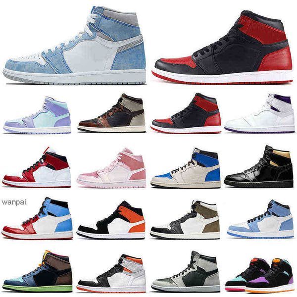 

2022 new arrival jumpman 1 1s high black toe not for resale men women basketball shoes obsidian unc black white mens women sneaker og design