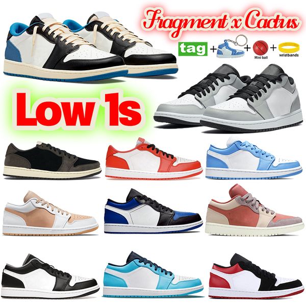 

fashion 1 1s low basketball shoes fragment x cactus mocha light smoke grey unc men women sneakers university blue pine green white tan gum