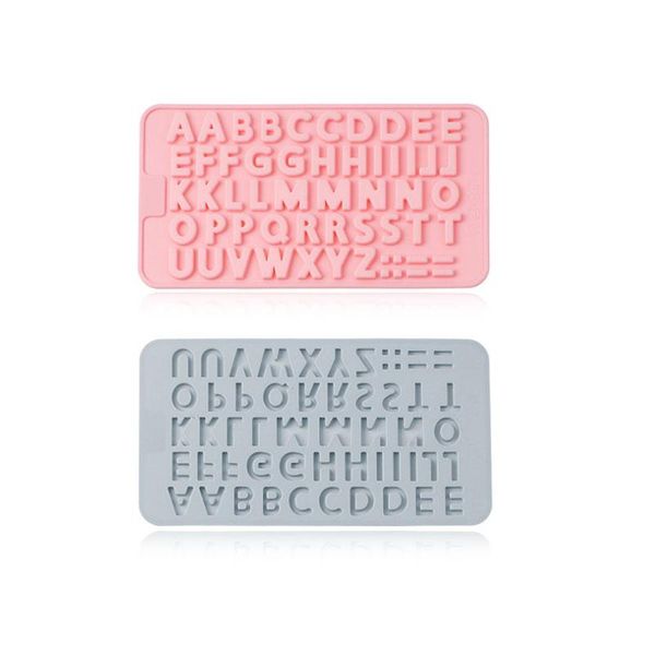 Moldes de cozimento Inglês Cartas de silicone molde feliz aniversário Diy Chocolate Cake Tool Ferramenta de doces infantis 21.2x11.5x0.5cmbak