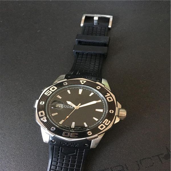 

men's sport watch watches mechanical automatic wristwatch black dial rubber band transparent glass back 006302d, Slivery;brown