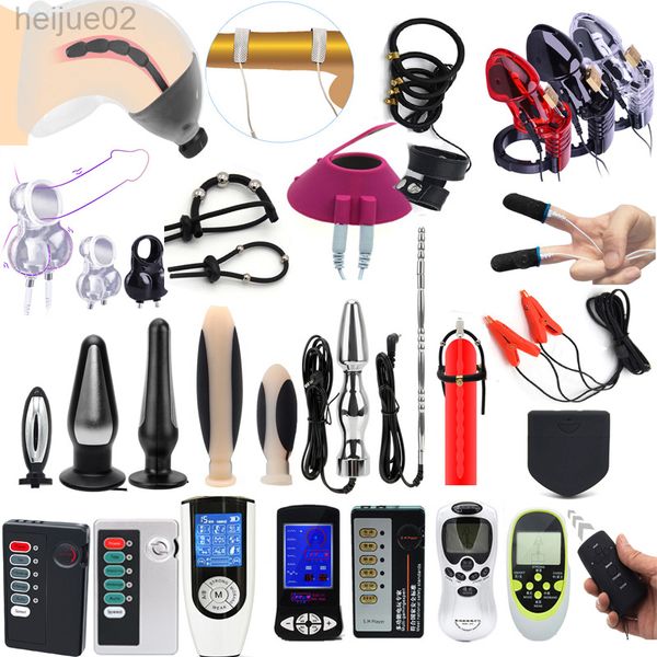 Elektroschock Anal Plug Cock Ring Penis Plug E-Stim Nippel Stimulator Keuschheitskäfig Dbsm Powerbox Sm Sexualität Spielzeug Shop L220808