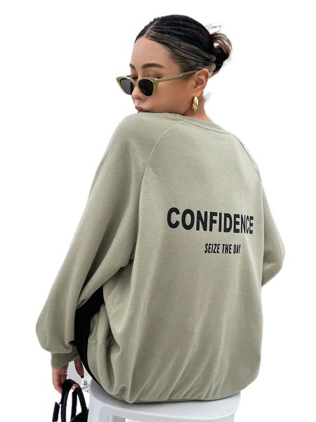 

dazy letter graphic raglan sleeve sweatshirt k7vm#, Black