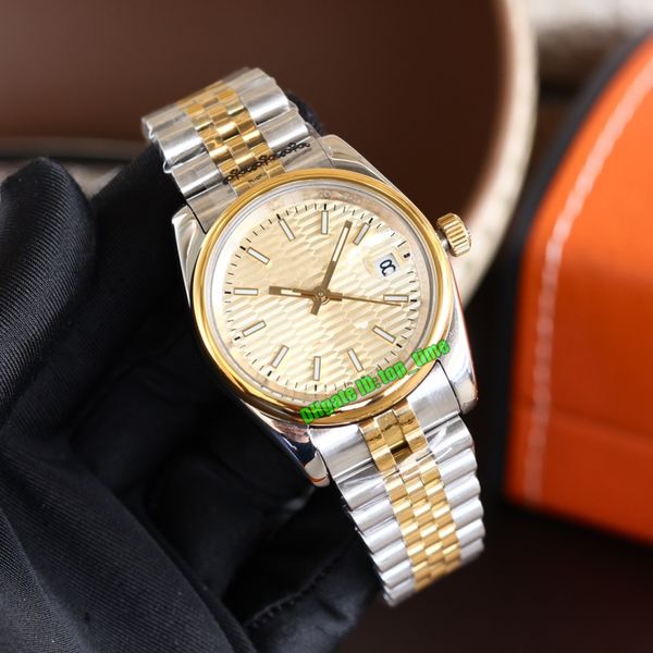 

watches 126203 36mm date miyota 8215 automatic womens mens watch sapphire mirror champagne dial 18k gold two-tone bracelet gents ladies wris, Slivery;brown
