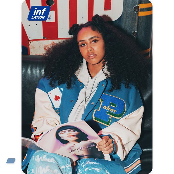 

men's jackets inflation streetwear vintage baseball jacket men towel embroidery varsity jacket couple fleece bomber coat 221010, Black;brown