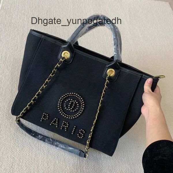

fashion luxury women label pearl beach bags brand ch canvas evening bag female classic big handbags designers ladies backpack portable large