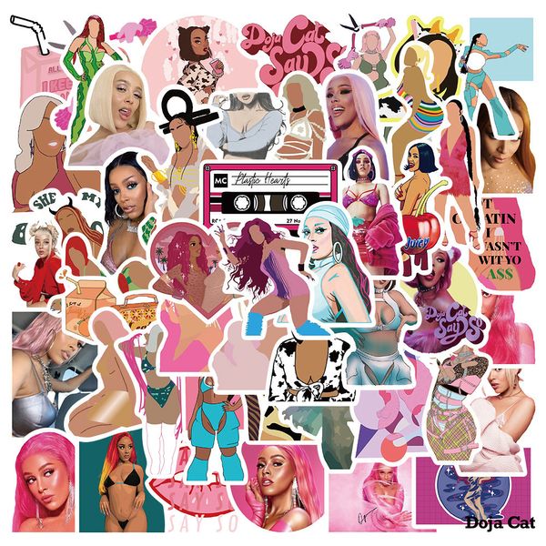 New Sexy 50Pcs Sexy Beauty Singer Graffiti Stickers Cool Laptop Bagagli Chitarra Frigorifero DIY Giocattoli classici impermeabili Decalcomanie