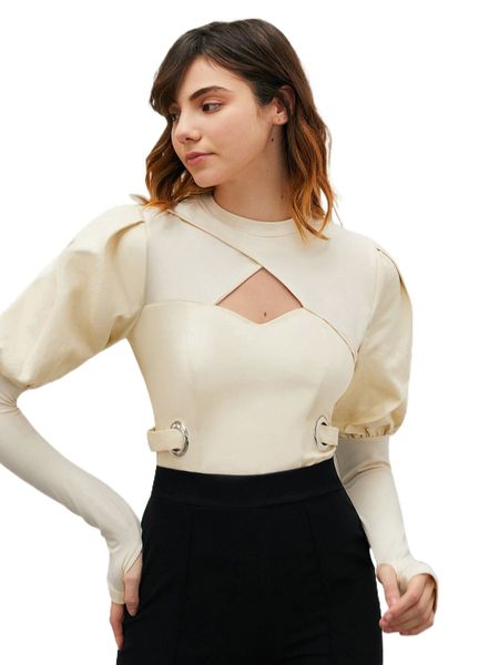 

x oxana cutout grommet eyelet detail zip back b9qs#, White