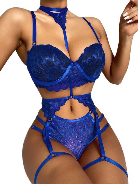

scallop lace push up lingerie set e5v2#, Black;red