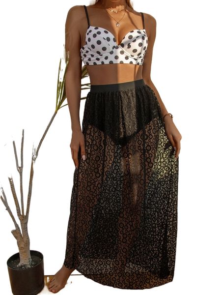 

women bikini swimsuit with beach skirt u6kp#, White;black