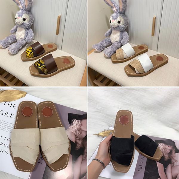 

slippers paris women scuffs summer sandals beach indoor slide slipper classic canvas embroidered slides slide shoes, Black