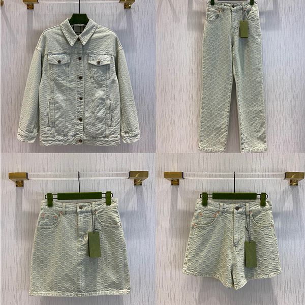 

designer women letters embroidered denim jackets high street turn down collar long sleeve loose coat casual 2022 fashion jacket, Black;brown