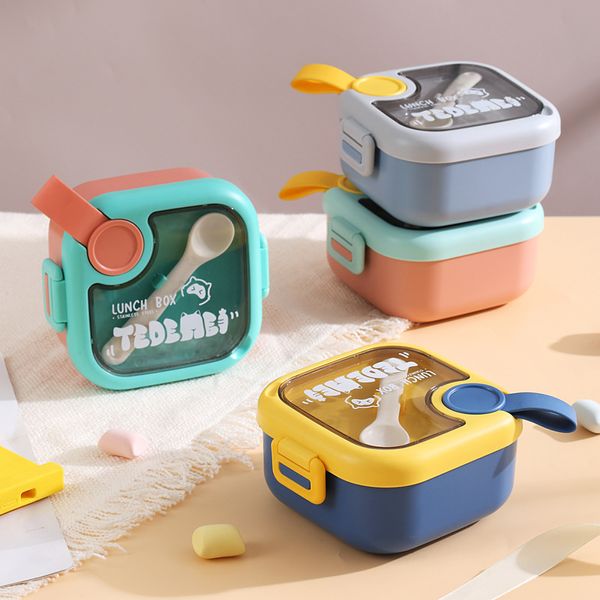 2022 New Children's 304 Lunch Box in acciaio inossidabile Lunch Box Isolamento Baby Baby con cucchiaio Set di forbici Ciotola per alimenti complementari