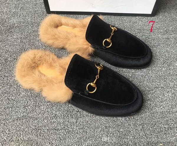 

2020new8 wool slippers fashion causal slippers wool slippers lock tian /blooms start print slide sandals outdoor beach flip flops ggi, Black