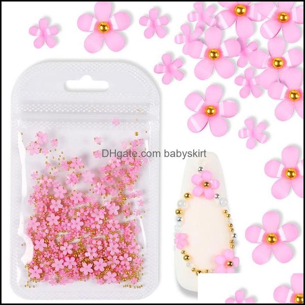 Decorazioni per nail art Salone Bellezza per la salute 2G / borsa Gioielli per fiori 3D Forniture per sfere in acciaio di dimensioni miste per accessori professionali Manicure fai da te