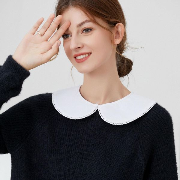 

white fake collars shawl ties for women shirt necklace choker flase collar girls removable dress detachable faux, Blue;purple