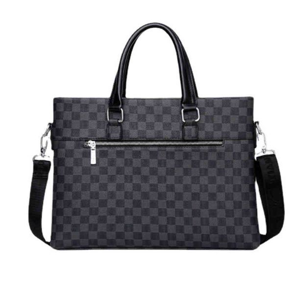 

men's plaid bag handbag business simple casual single shoulder bag messenger bag 220718