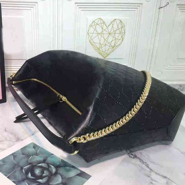 

high capacity tote women gold chain handbag shoulder letter print leather designer bags crossbody female underarm bucket 220321