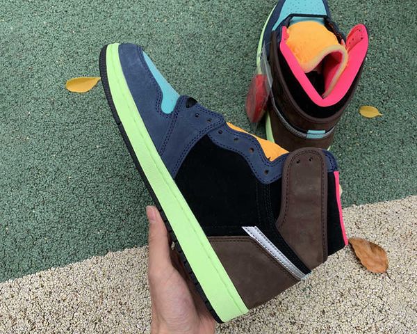

jumpman 1 high tman and woman basketball shoes classical university of north carolina luxury design the color stitching athletic, Black