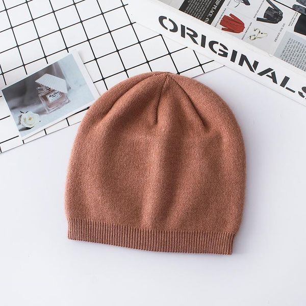 Beanie / Skull Caps 9 Colorways Autunno Inverno Tinta unita Berretti in vero cashmere per donna Unisex Cappello lavorato a maglia caldo all'ingrosso Pros22