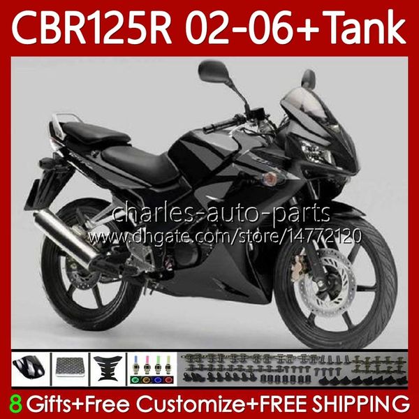 + Carene OEM serbatoio per HONDA CBR 125R CBR 125 R CC CBR125R 2002 2003 2004 2005 2006 Corpo grigio nero 124No.82 CBR-125 CBR125RR 02-06 CBR-125R 125CC 02 03 04 05 06 Carrozzeria