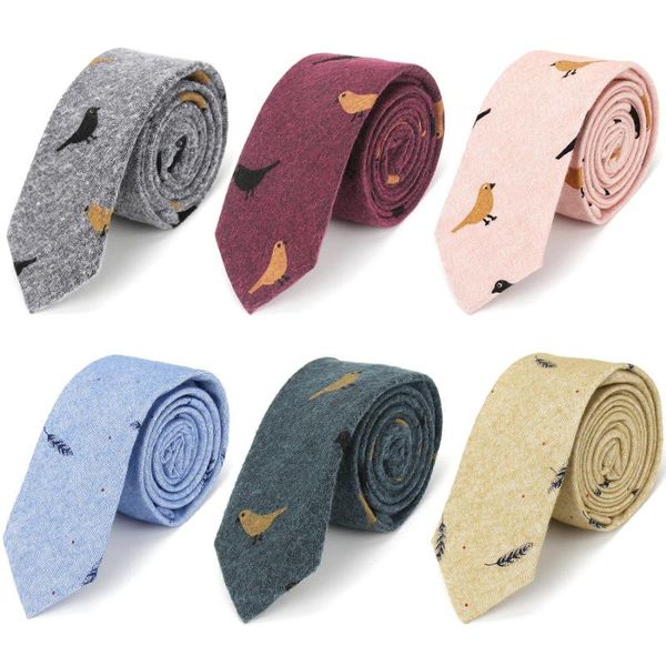 Bow Ties Fashion For Men Bowtie Cravat Set Cotton Printed Skinny Tie Mens Party Neckties Casual Shirt Accessories NeckwearBow