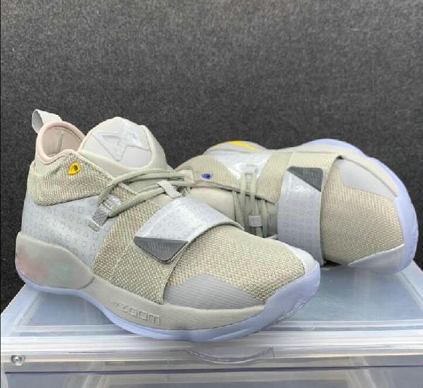 

grade school pg 2.5 playstation wolf grey kids shoes for sale men women paul george 2 basketball shoes wholesale us4-us12 a3, Black