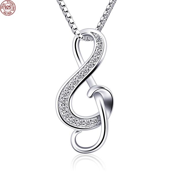 

new s925 silver note necklace soft pendant for women girls party trendy statement