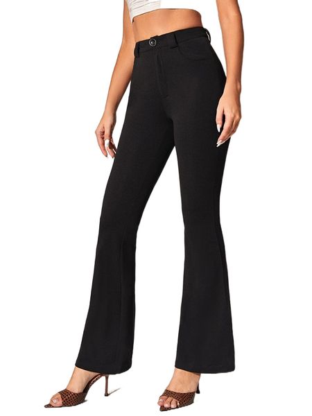 

tall h.igh w.aist f.lare l.eg p.ants z8hv#, Black;white