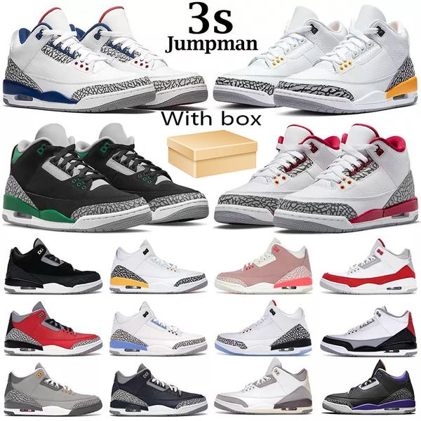 

with box basketball shoes men 3s jumpman 3 cardinal red pine green racer blue cool grey hall of fame court purple mens trainers outdoor spor